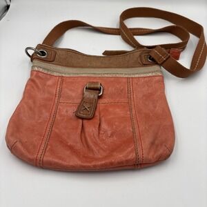 The Sak Pink Leather Crossbody Purse Shoulder Bag Adjustable Strap Kendra